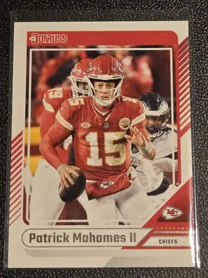 2024 Donruss Patrick Mahomes II football card featuring Kansas City Chiefs star player
