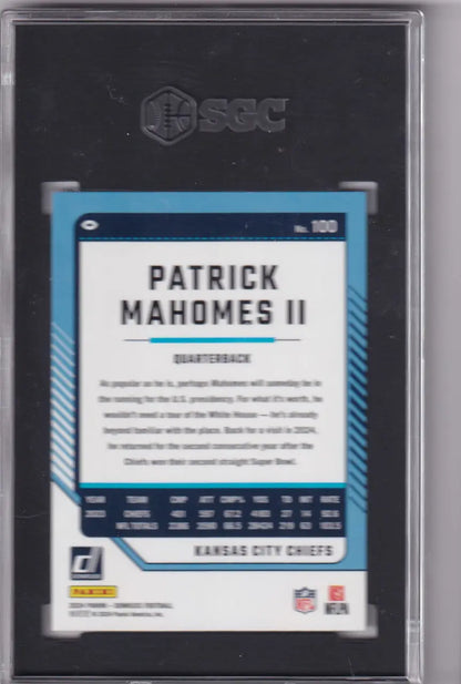 Graded Patrick Mahomes II football card Kansas City Chiefs SGC 9.5 collectible