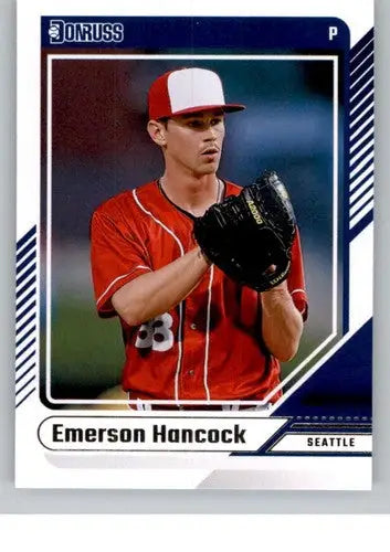 Original gloss Emerson Hancock baseball card 2024 Donruss NM-MT Mariners ID 76060
