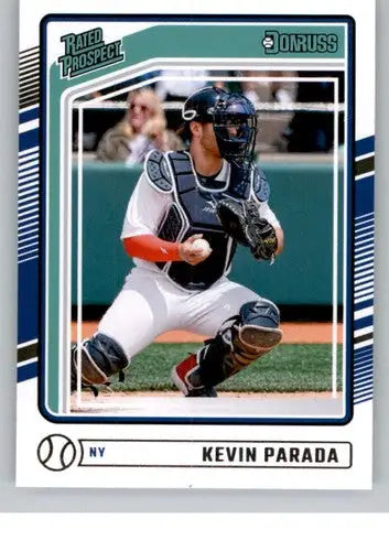 Kevin Parada rookie Mets baseball card with original gloss from 2024 Donruss product