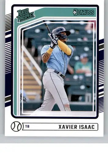 Original gloss Xavier Isaac baseball card from 2024 Donruss rated prospect series