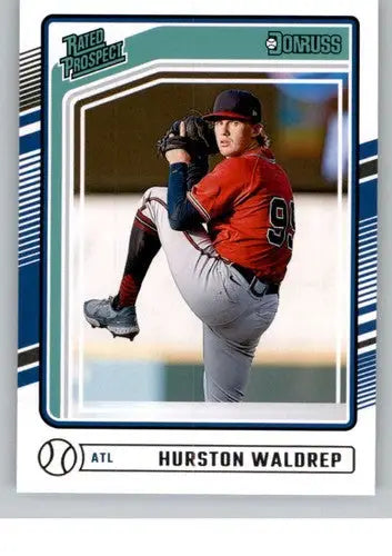 Hurston Waldrep 2024 Donruss rookie Braves baseball card rated prospect NM-MT