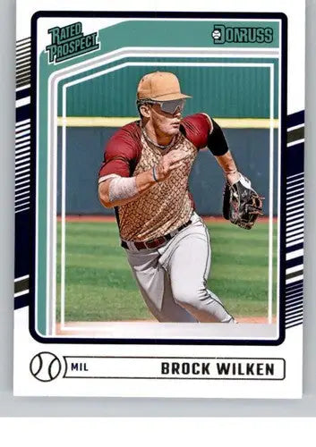Brock Wilken rookie Brewers baseball card with original gloss from 2024 Donruss series