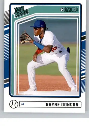 2024 Donruss #141 Rayne Doncon NM-MT RC Rookie Dodgers Rated Prospect ID:74401 - Baseball Card Single