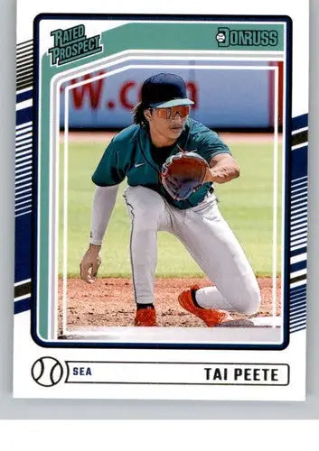 2024 Donruss Tai Peete Rookie Mariners baseball card with original gloss ID 74404