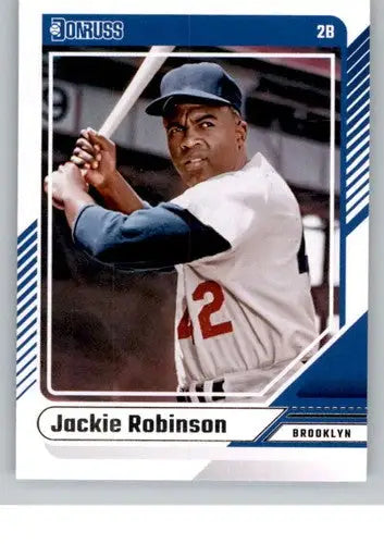 Baseball trading card featuring Jackie Robinson with original gloss, Jackie Robinson NM-MT