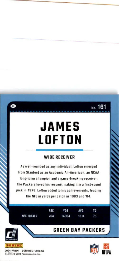 2024 Donruss #161 James Lofton Press Proof Blue - Football Card Single
