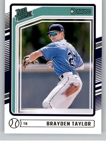 2024 Donruss Brayden Taylor Rookie Rays baseball trading card with original gloss