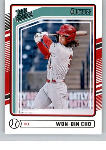 2024 Donruss #176 Won-Bin Cho NM-MT RC Rookie Cardinals Rated Prospect ID:74556 - Baseball Card Single
