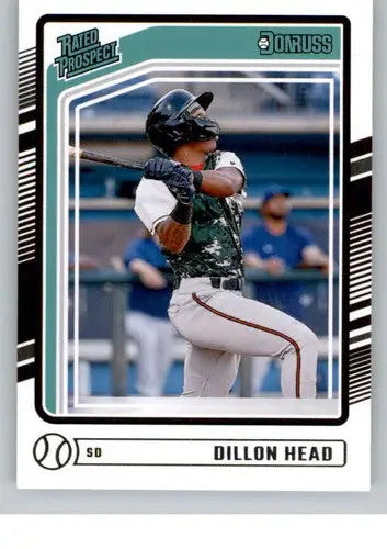 Original gloss Dillon Head rookie Padres baseball card from 2024 Donruss series
