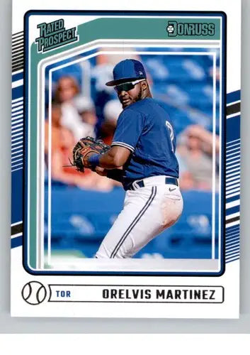 Orelvis Martinez rookie Blue Jays baseball card with original gloss from 2024 Donruss