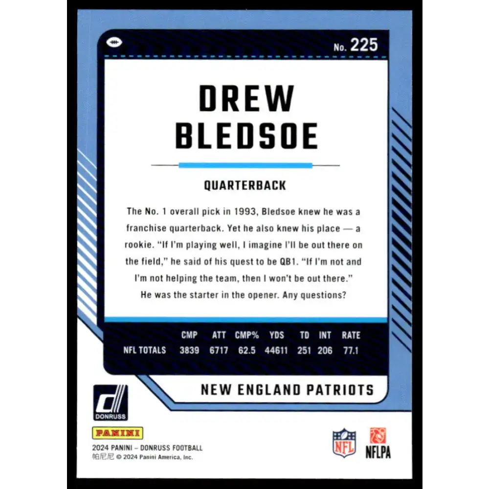 2024 Donruss #225 Drew Bledsoe NM-MT New England Patriots Football Card - Football Card Single