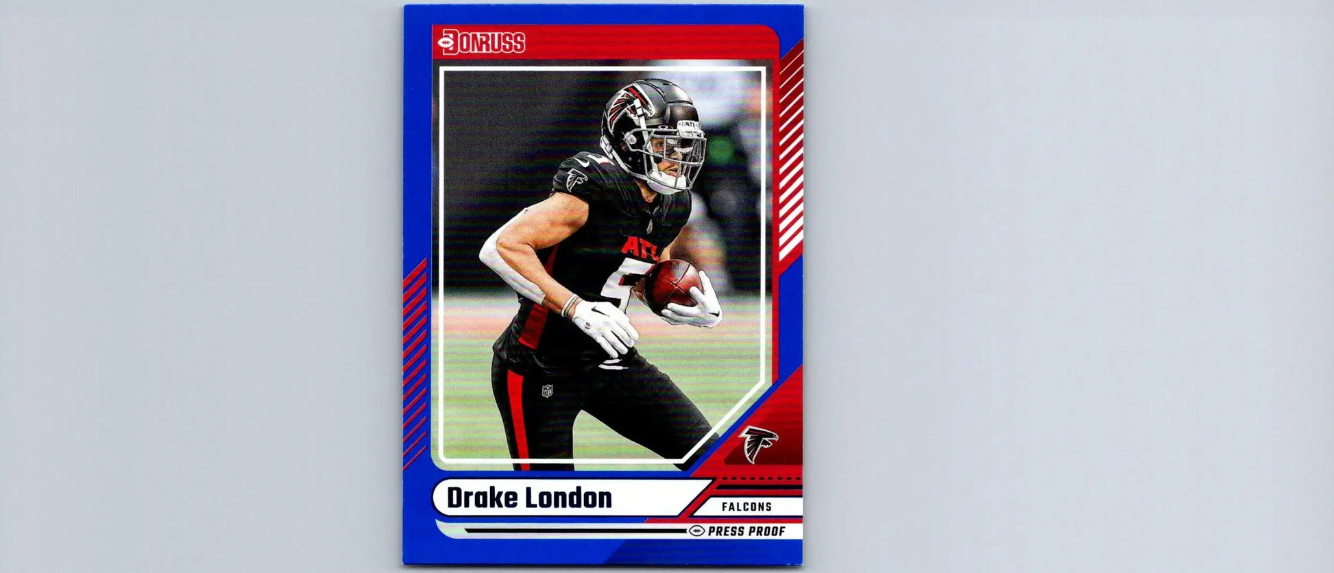 Drake London football trading card 2024 Donruss Press Proof Blue London Press Proof