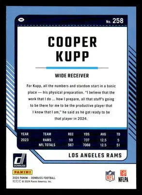 2024 Donruss #258 Cooper Kupp Press Proof Green - Football Card Single