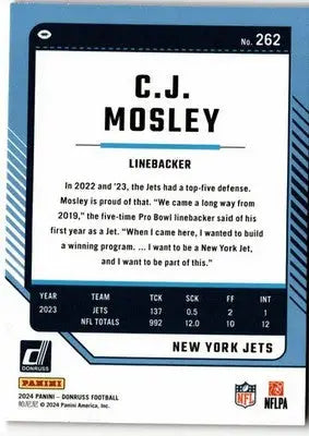 2024 Donruss #262 C.J. Mosley Press Proof Red - Football Card Single