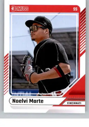 Noelvi Marte baseball card 2024 Donruss NM-MT with original gloss Reds ID 74059