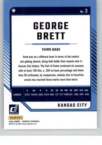 2024 Donruss #3 George Brett NM-MT Royals ID:74756 - Baseball Card Single