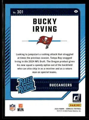 2024 Donruss #301 Bucky Irving - Football Card Single