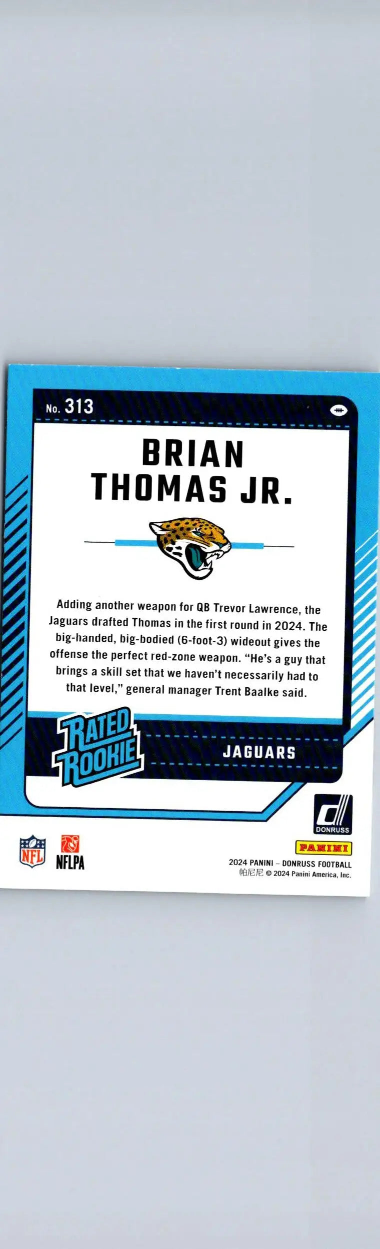 2024 Donruss #313 Brian Thomas Jr. - Football Card Single