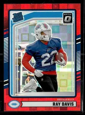 2024 Donruss #316 Ray Davis Optic Rated Rookies Preview Red Pandora - Football Card Single