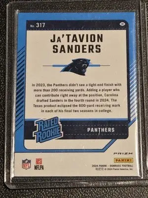 2024 Donruss #317 Ja’Tavion Sanders Optic Rated Rookies Preview Blue Scope - Football Card Single