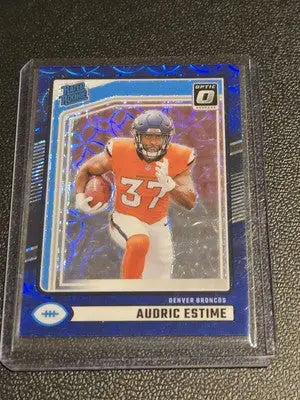 2024 Donruss #335 Audric Estime Optic Rated Rookies Preview Blue Scope - Football Card Single
