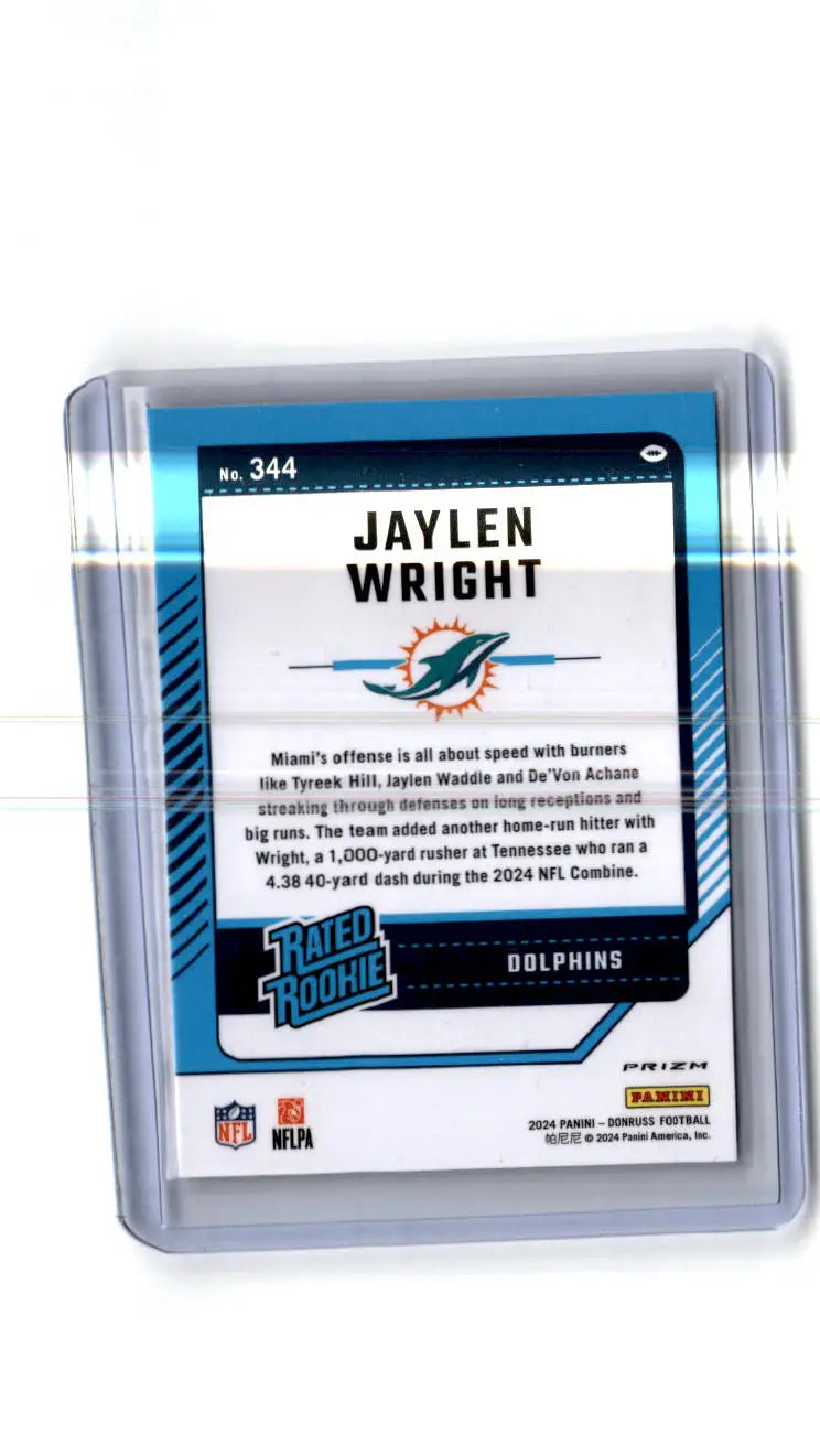2024 Donruss #344 Jaylen Wright Optic Rated Rookies Preview Pink - Football Card Single