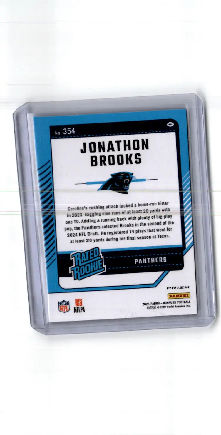 2024 Donruss #354 Jonathon Brooks Optic Rated Rookies Preview Blue Scope - Football Card Single