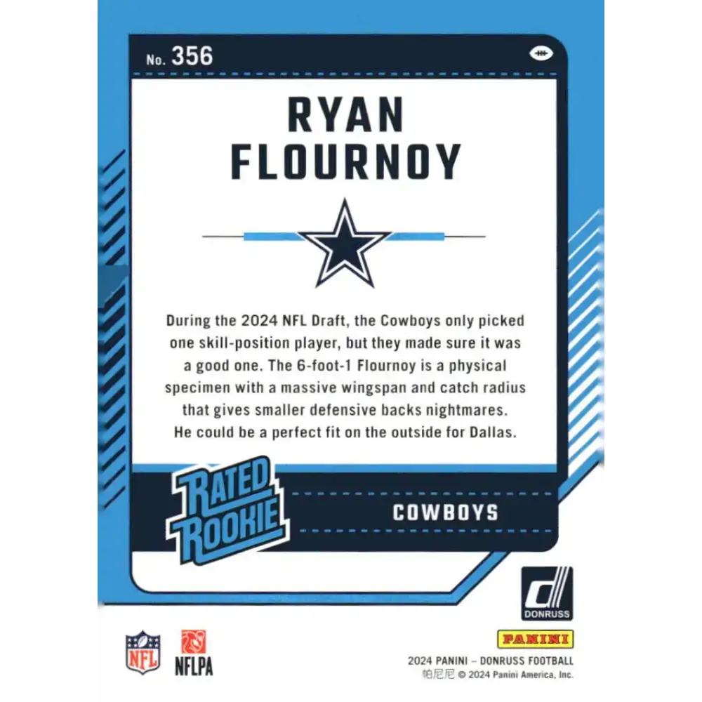 2024 Donruss #356 Ryan Flournoy NM-MT Dallas Cowboys Football Card - Football Card Single