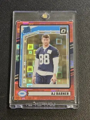 2024 Donruss #367 A.J. Barner Optic Rated Rookies Preview Red Pandora - Football Card Single