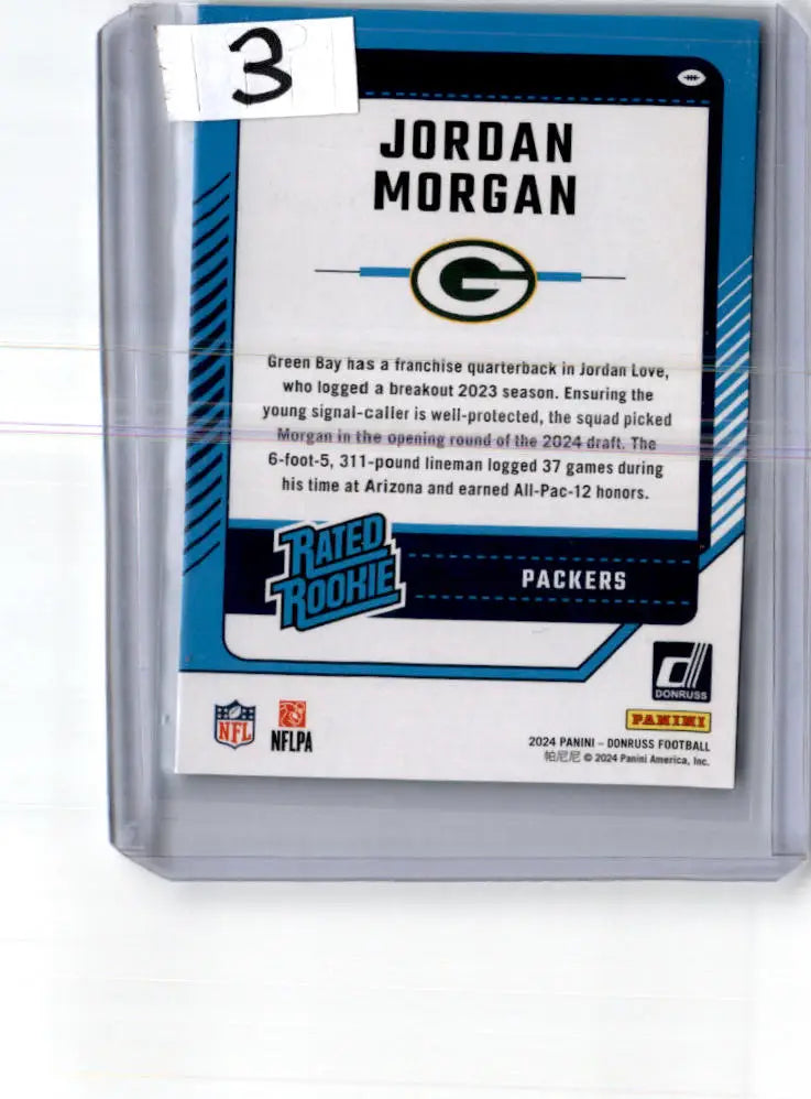2024 Donruss #370 Jordan Morgan Press Proof Green - Football Card Single