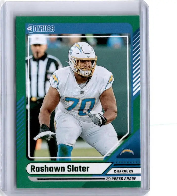 2024 Donruss #38 Rashawn Slater Press Proof Green - Football Card Single