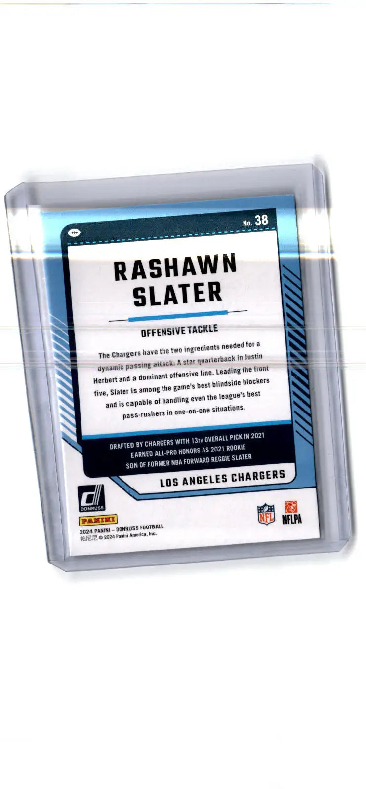 2024 Donruss #38 Rashawn Slater Press Proof Green - Football Card Single