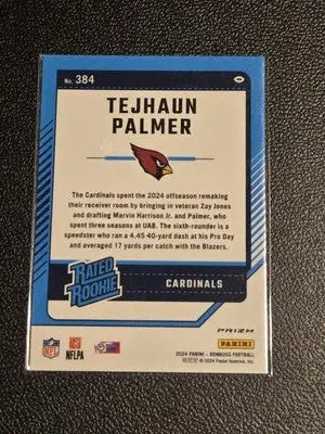 2024 Donruss #384 Tejhaun Palmer Optic Rated Rookies Preview Red Wave - Football Card Single