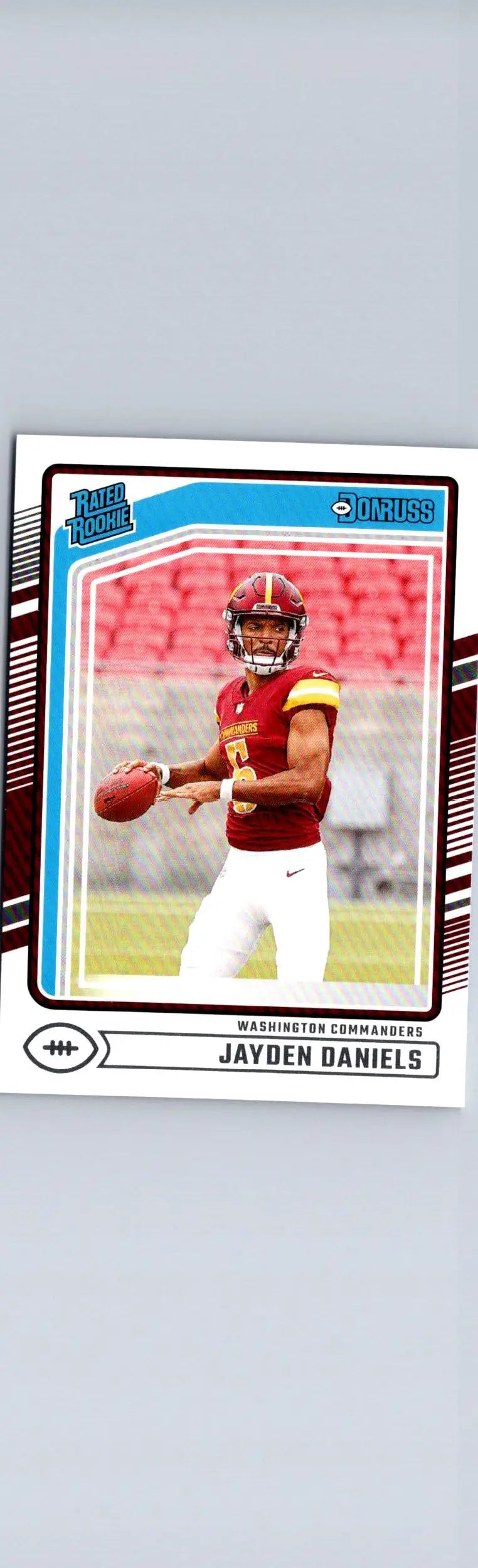 2024 Donruss Jayden Daniels football card showcasing NFL memorabilia