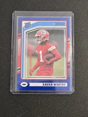 2024 Donruss #398 Xavier Worthy Press Proof Blue - Football Card Single