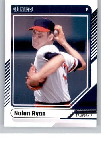 Nolan Ryan baseball card with original gloss from 2024 Donruss NM-MT Angels collection