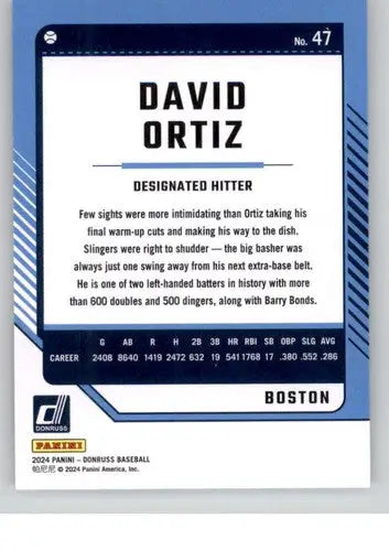 2024 Donruss #47 David Ortiz NM-MT Red Sox ID:74078 - Baseball Card Single