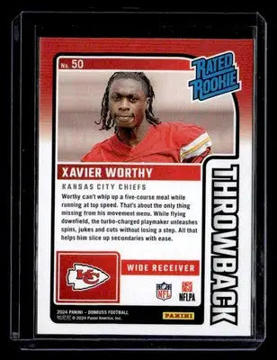 2024 Donruss #50 Xavier Worthy Rated Rookies Throwback - Football Card Single