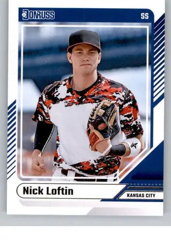 Nick Loftin baseball card with original gloss, NM-MT condition from 2024 Donruss