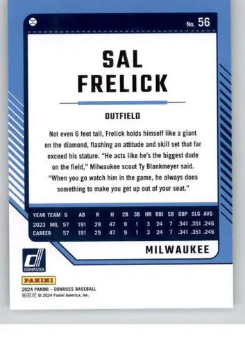 2024 Donruss #56 Sal Frelick NM-MT Brewers ID:74087 - Baseball Card Single