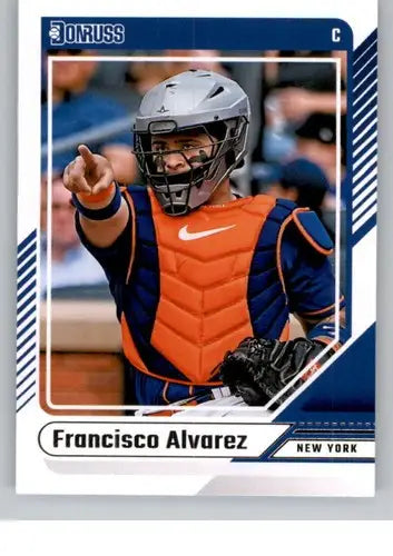 Original gloss Francisco Alvarez baseball card 2024 Donruss NM-MT Mets ID:74089