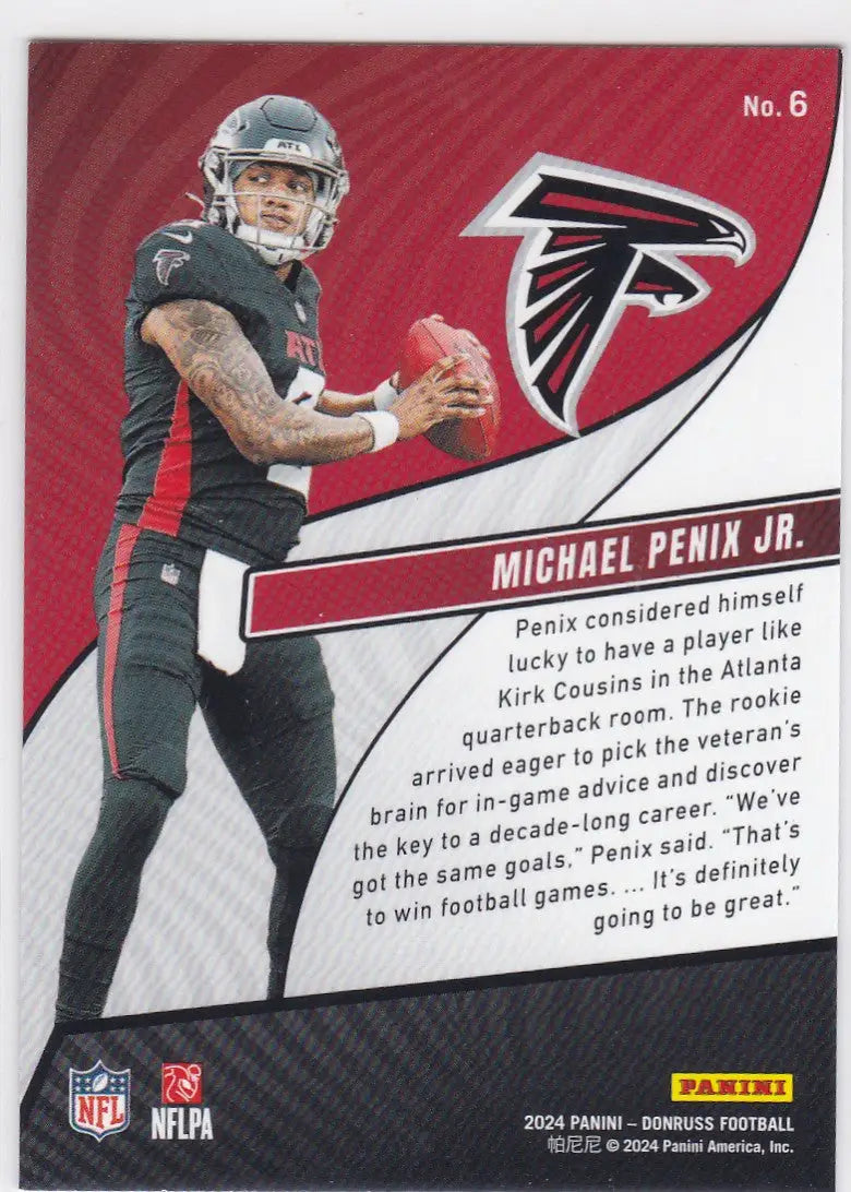 2024 DONRUSS #6 MICHAEL PENIX JR REVOLUTION- ATLANTA FALCONS