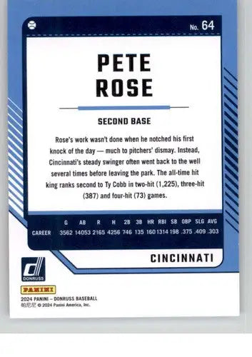 2024 Donruss #64 Pete Rose NM-MT Reds ID:74537 - Baseball Card Single