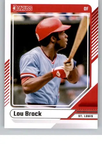 Original gloss Lou Brock baseball card from 2024 Donruss NM-MT Cardinals collection