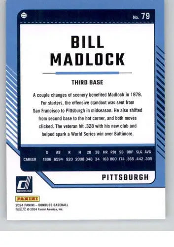 Original gloss 2024 Donruss Bill Madlock NM-MT Pirates baseball card