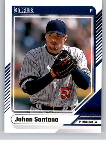 Johan Santana baseball card with original gloss from 2024 Donruss NM-MT Twins