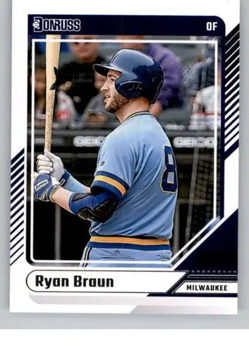 Original gloss Ryan Braun baseball card 2024 Donruss #86 Ryan Braun NM-MT Brewers