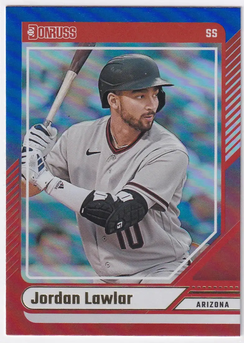2024 DONRUSS #94 JORDAN LAWLAR RED & BLUE HOLO- ARIZONA DIAMONDBACKS - Baseball Card Single