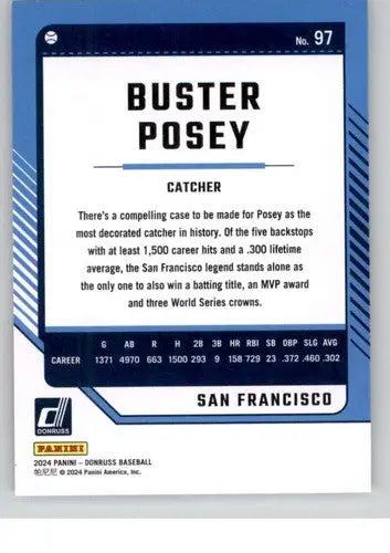 2024 Donruss #97 Buster Posey NM-MT Giants ID:76068 - Baseball Card Single